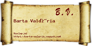 Barta Valéria névjegykártya